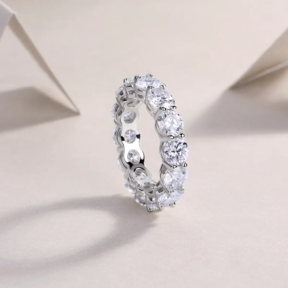 Round Moissanite Eternity Ring - Image 3