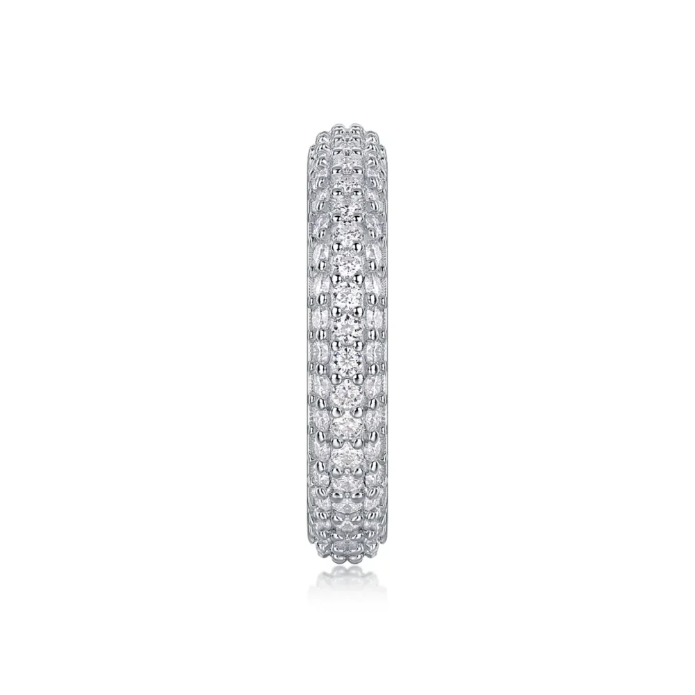 3.5mm Pave Three Row Eternity Ring - Image 7