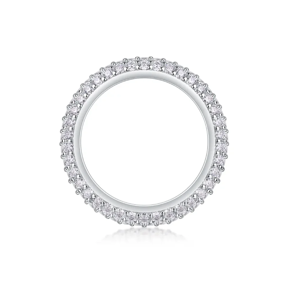 3.5mm Pave Three Row Eternity Ring - Image 6