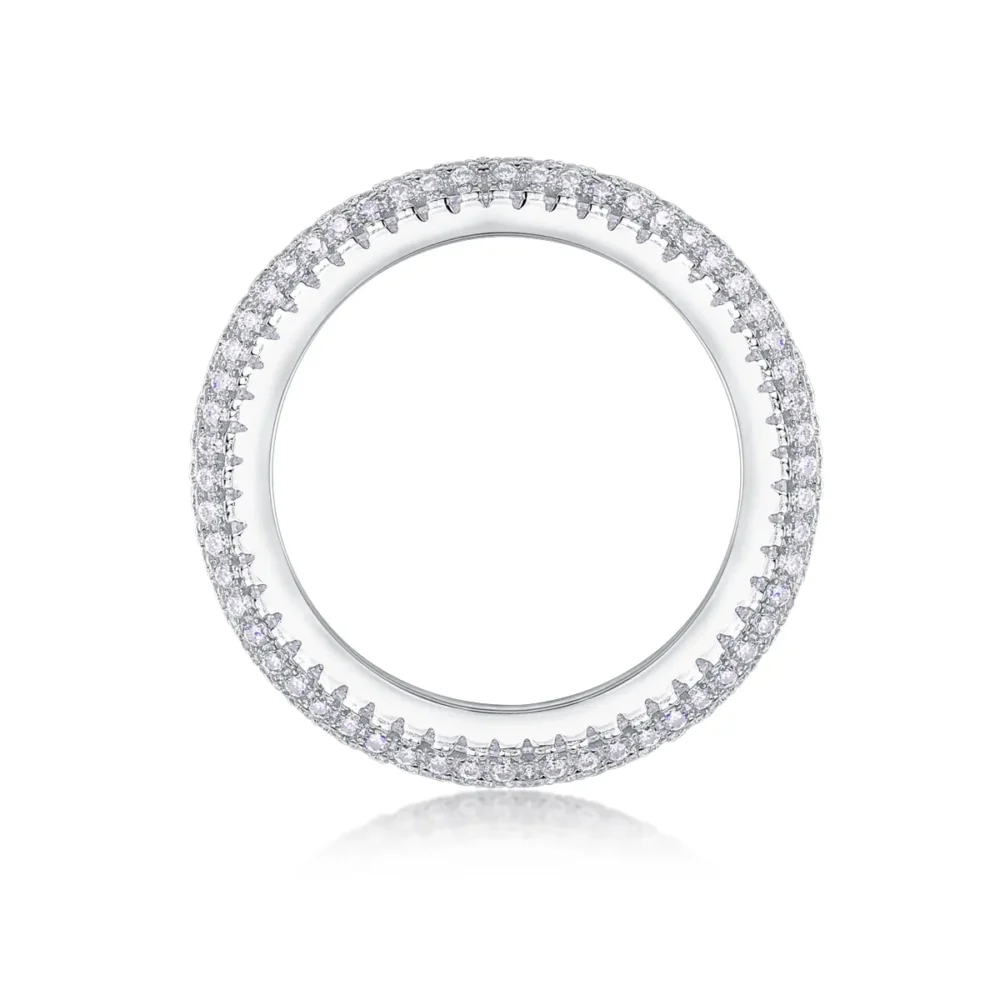 Bold Triple Row Raised Eternity Ring - Image 3