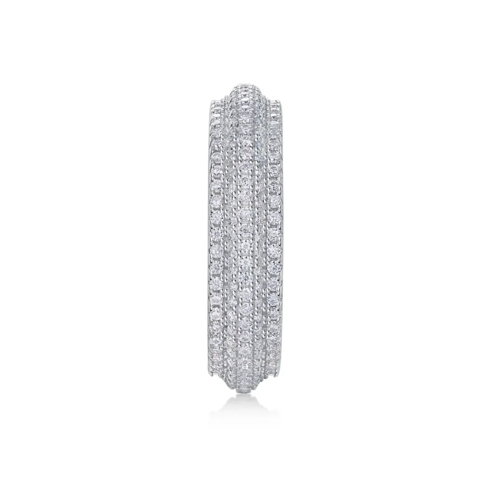 Bold Triple Row Raised Eternity Ring - Image 5