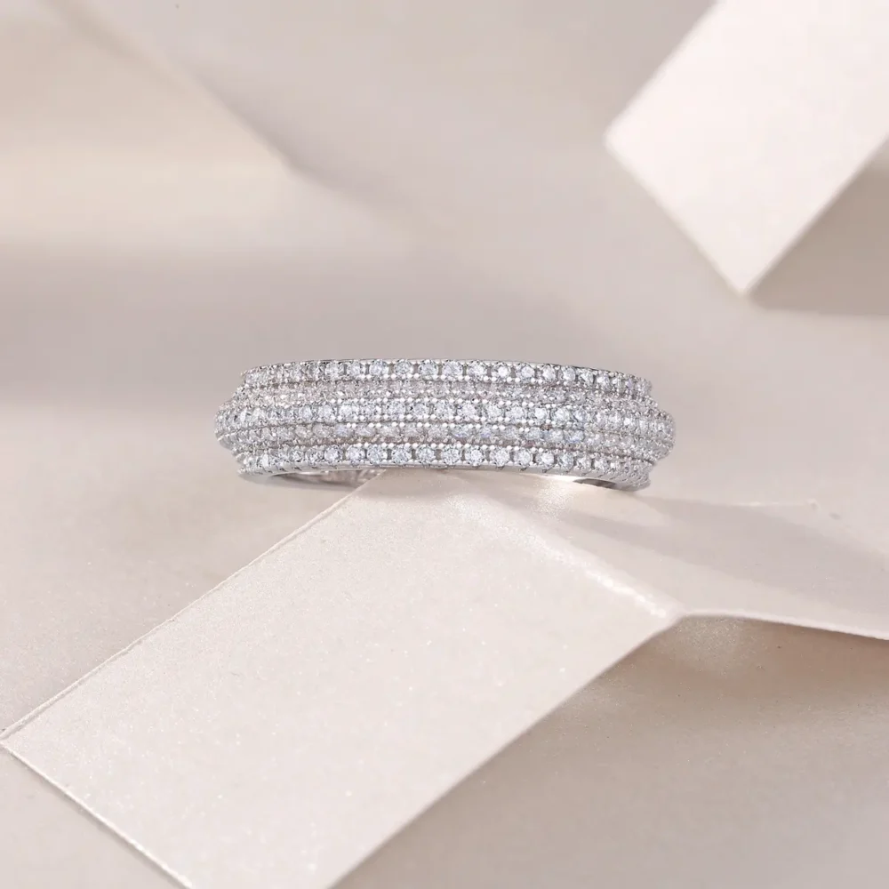 Bold Triple Row Raised Eternity Ring - Image 6