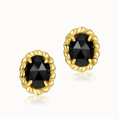 Oval Onyx Studs