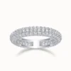 3.5mm Pave Three Row Eternity Ring