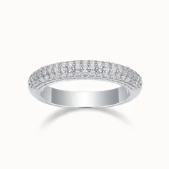 Round Pave Half Eternity Ring