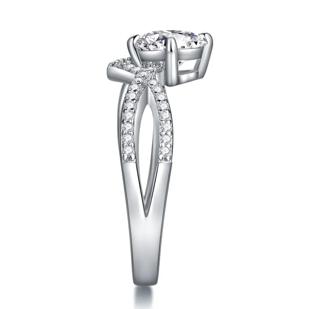 1ct Twist Side Stone Ring - Image 4