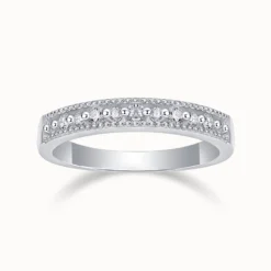 Subtle Halo Moissanite Half Eternity Ring