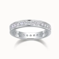 Subtle Halo Half Eternity Ring