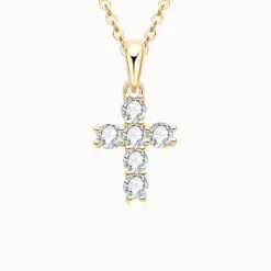3mm Moissanite Cross Necklace