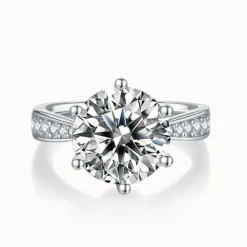 5ct Moissanite Side Stone Ring