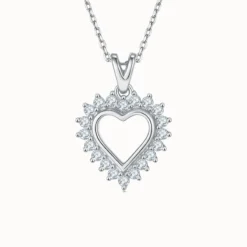 Bezel Set Heart Moissanite Necklace