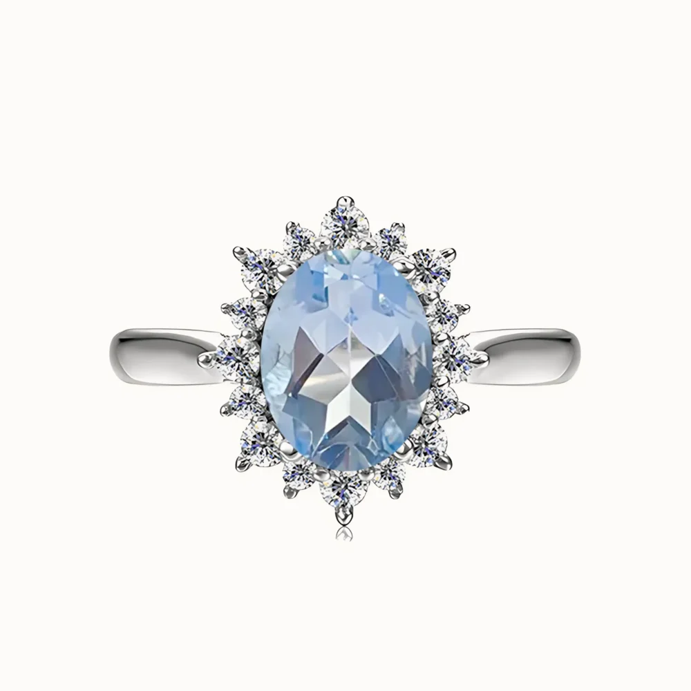 Topaz Halo Ring