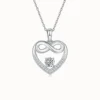 Bow Heart Moissanite Necklace
