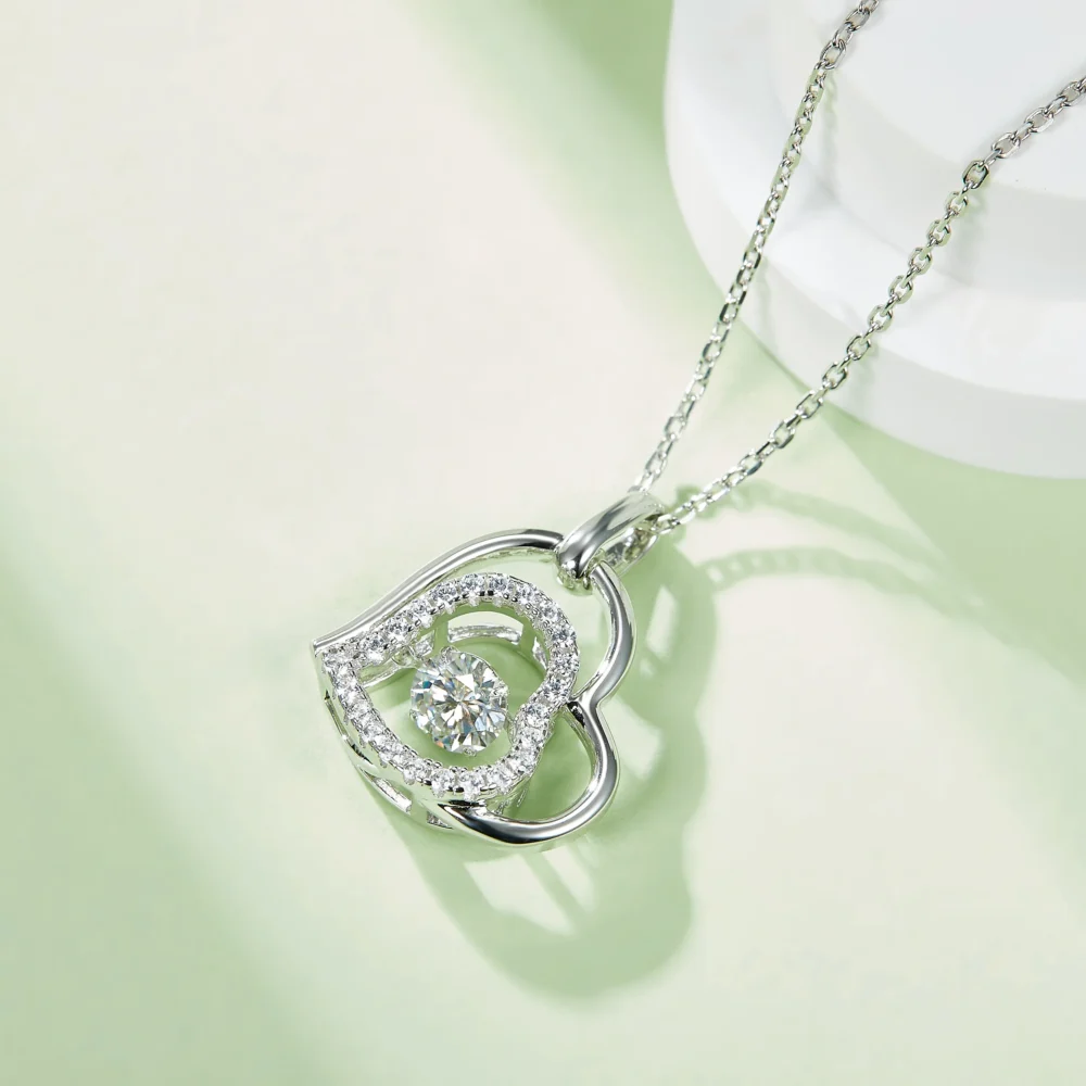 0.5ct Heart Concentric Moissanite Necklace - Image 3