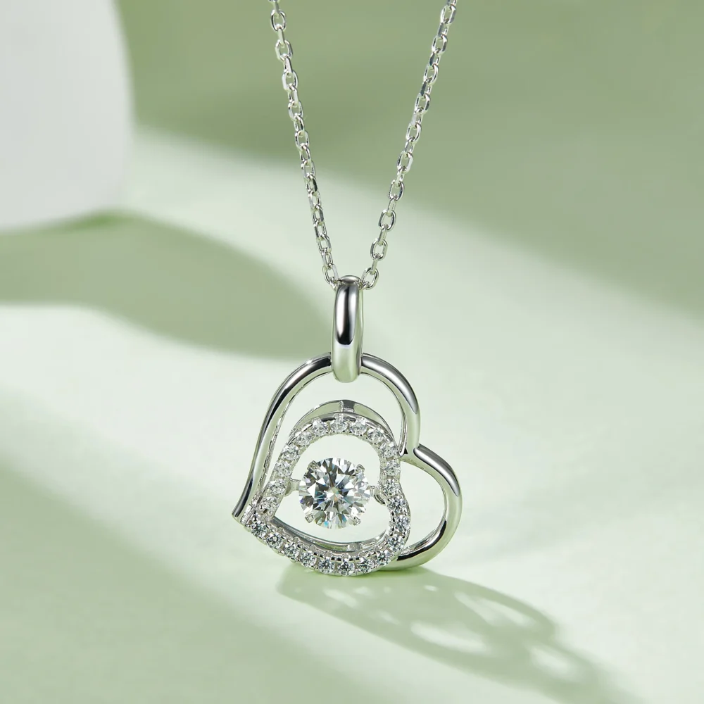 0.5ct Heart Concentric Moissanite Necklace - Image 4