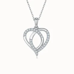 Intertwined Hearts Moissanite Necklace