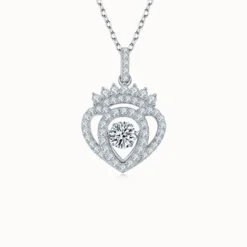 Heart of the Crown Moissanite Necklace