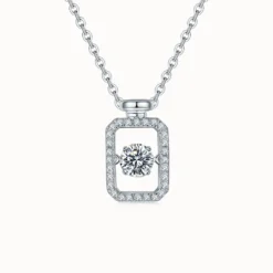 Moissanite Perfume Bottle Necklace