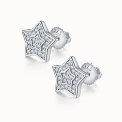Moissanite Star Hip Hop Earrings