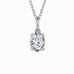 1ct/2ct Oval Moissanite Necklace