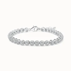 Round Cluster Tennis Bracelet