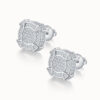 Round Spiked Moissanite Screw-back Stud Earrings