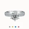 1ct|2ct| 3ct Moissanite Double Row Side Stone Ring