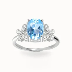 3.3ct Topaz Side Stone Ring