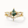 Vintage Moss Agate Stackable Ring