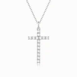 Classic Moissanite Cross Necklace