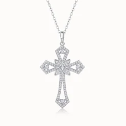 Moissanite Latin Cross Necklace