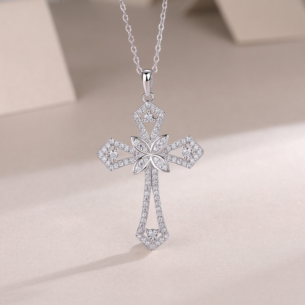 Moissanite Latin Cross Necklace - Image 4