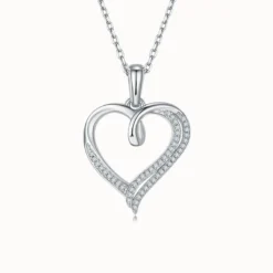 Two Heart Moissanite Necklace