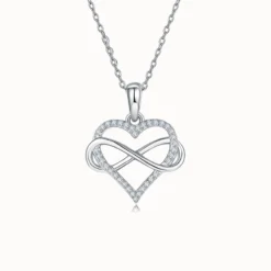 Infinity Symbol & Heart Moissanite Necklace