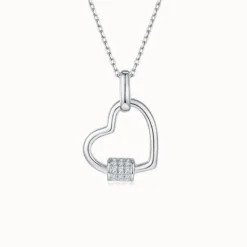 Heart Lock Moissanite Necklace