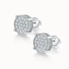 Moissanite 4-Prong Screw Hip-Hop Stud Earrings