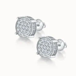 Moissanite 4-Prong Screw Hip-Hop Stud Earrings