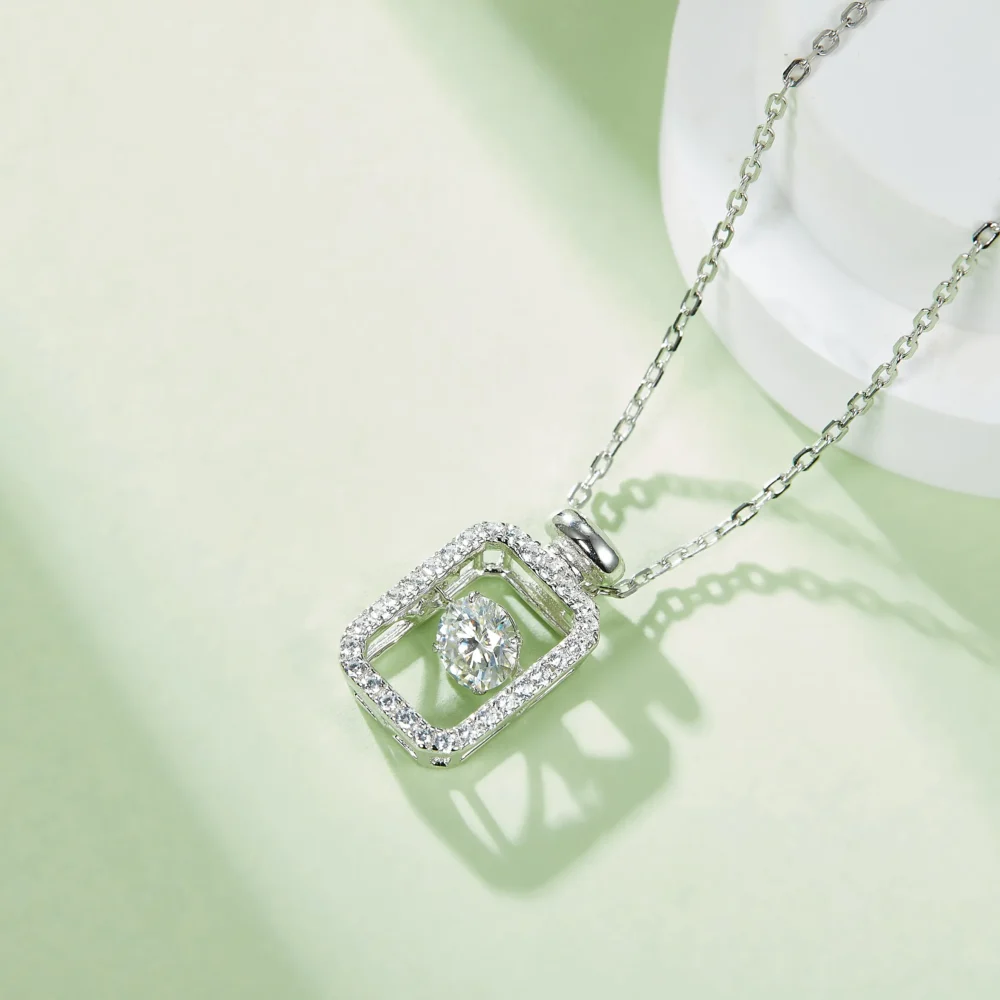Moissanite Perfume Bottle Necklace - Image 3