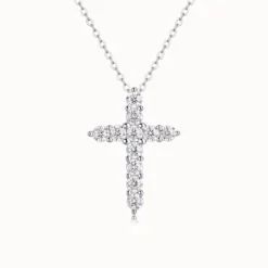 Round Moissanite Cross Necklace