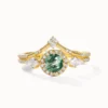 Round Moss Agate Ring