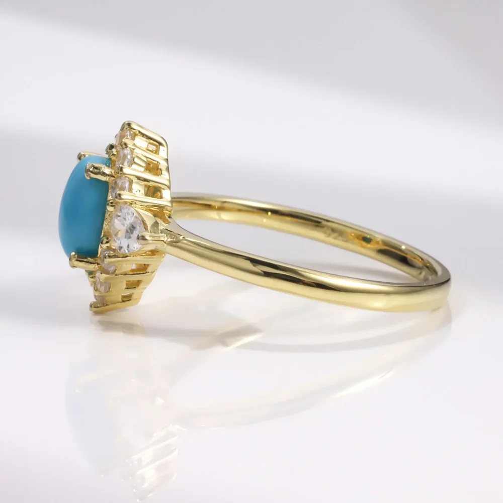 Turquoise Halo Ring - Image 5