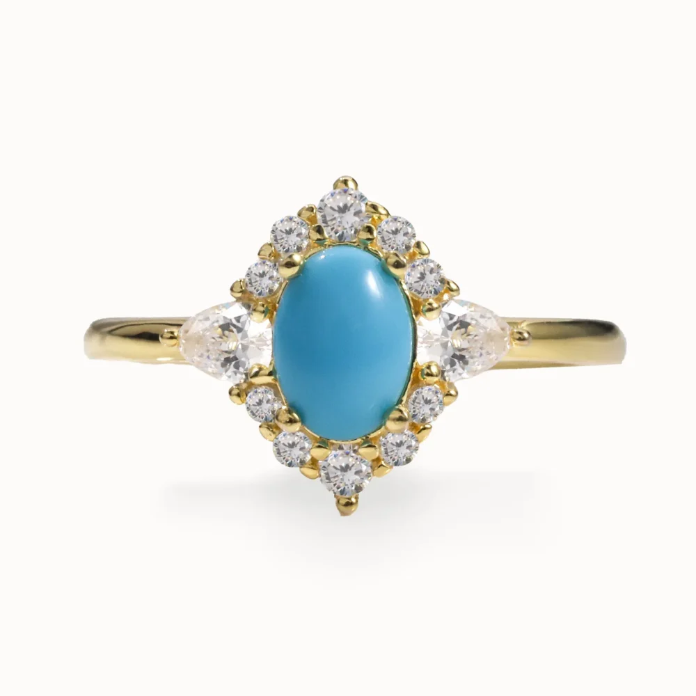 Turquoise Halo Ring