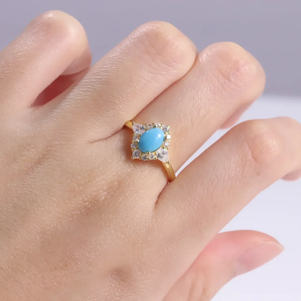 Turquoise Halo Ring - Image 2