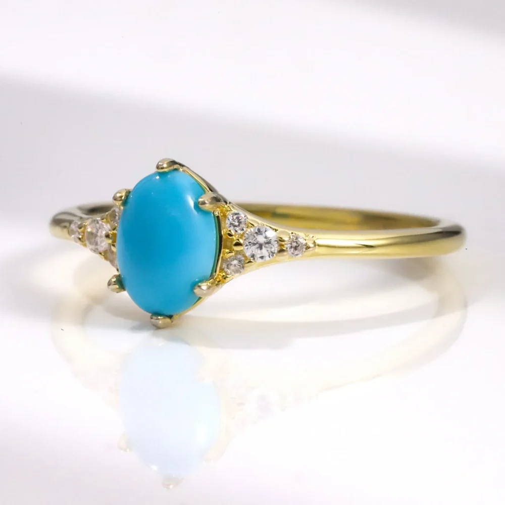 Turquoise Side Stone Ring - Image 3