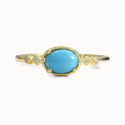 1ct Oval Turquoise Thin Ring