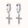 Moissanite Cross Dangle Earrings