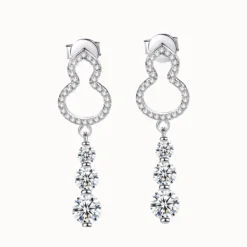 Moissanite Gourd Long Earrings