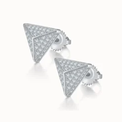 Moissanite Triangle Hip-hop Stud Earrings