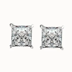 Princess Cut Moissanite Stud Earrings