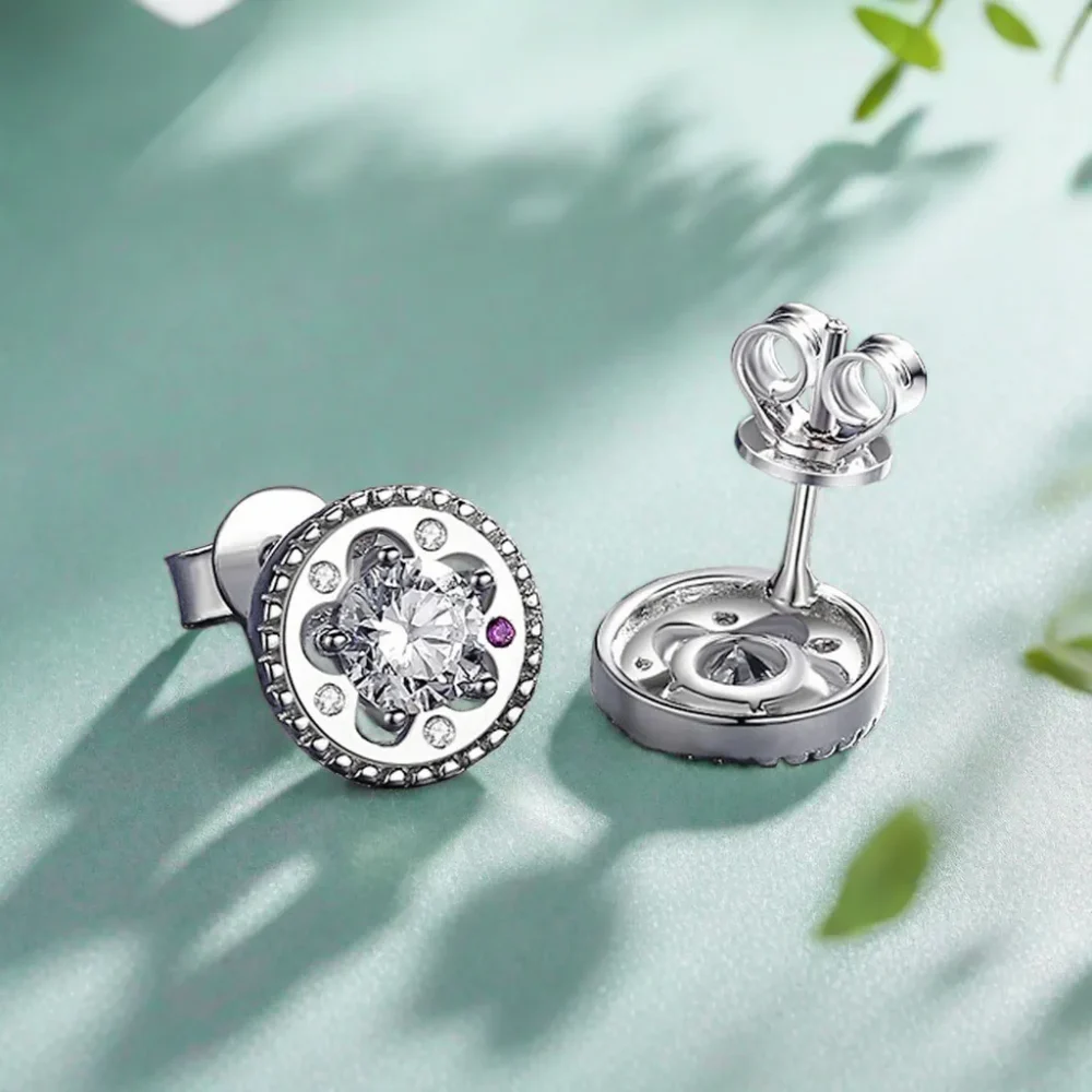 0.5ct Moissanite Ferris Wheel Stud Earrings - Image 4